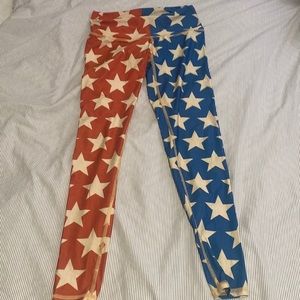 Teeki American Flag Yoga Pants/Leggings, size M